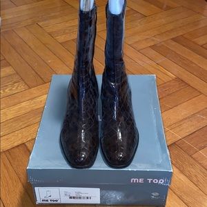 ME TOO BROWN EMBOSSED CROC SKIN!!!!